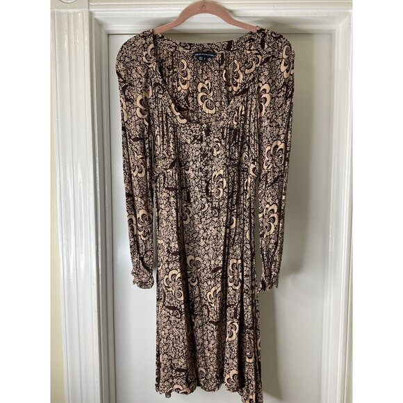 French Connection Women's Boho Long Sleeve Floral Print Dress Size 8 - Picture 1 of 7